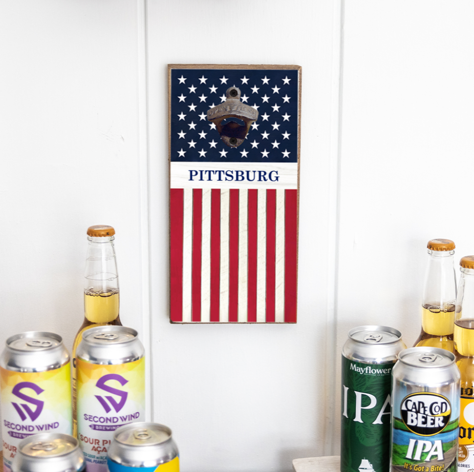 Pittsburg American Flag Bottle Opener