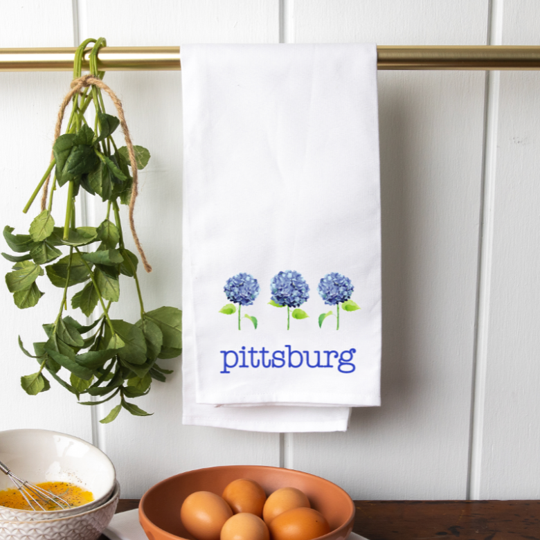 Pittsburg Hydrangeas Kitchen Towel