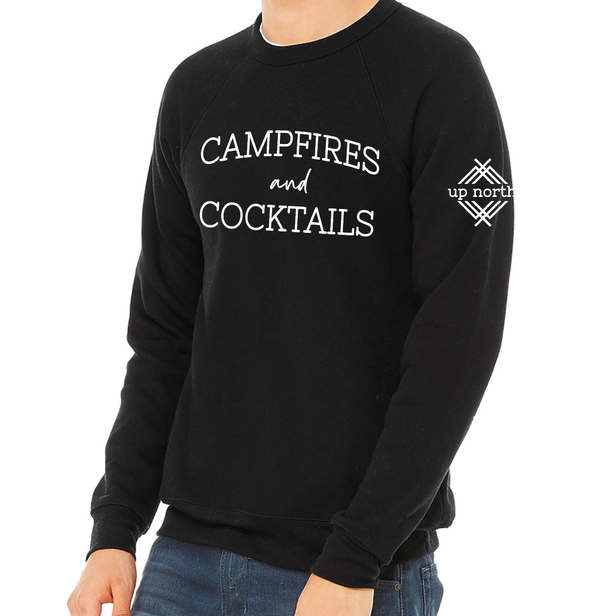 Campfires & Cocktails Ultra Soft Crew - Black