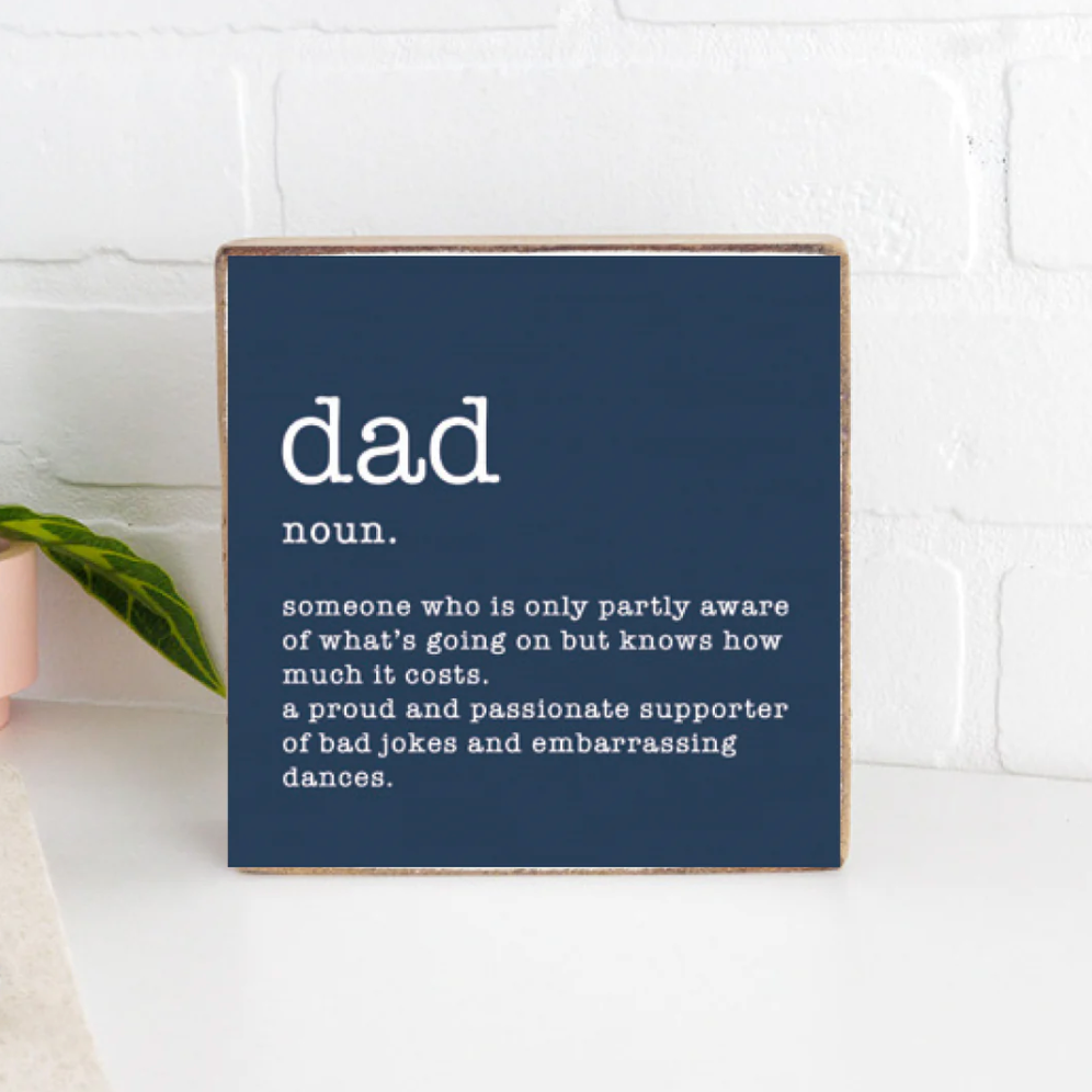 Dad Definition Square Block Sign