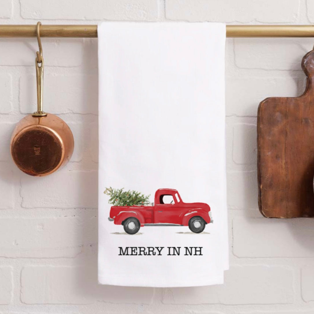 Merry in NH Christmas Truck - Kitchen Towel