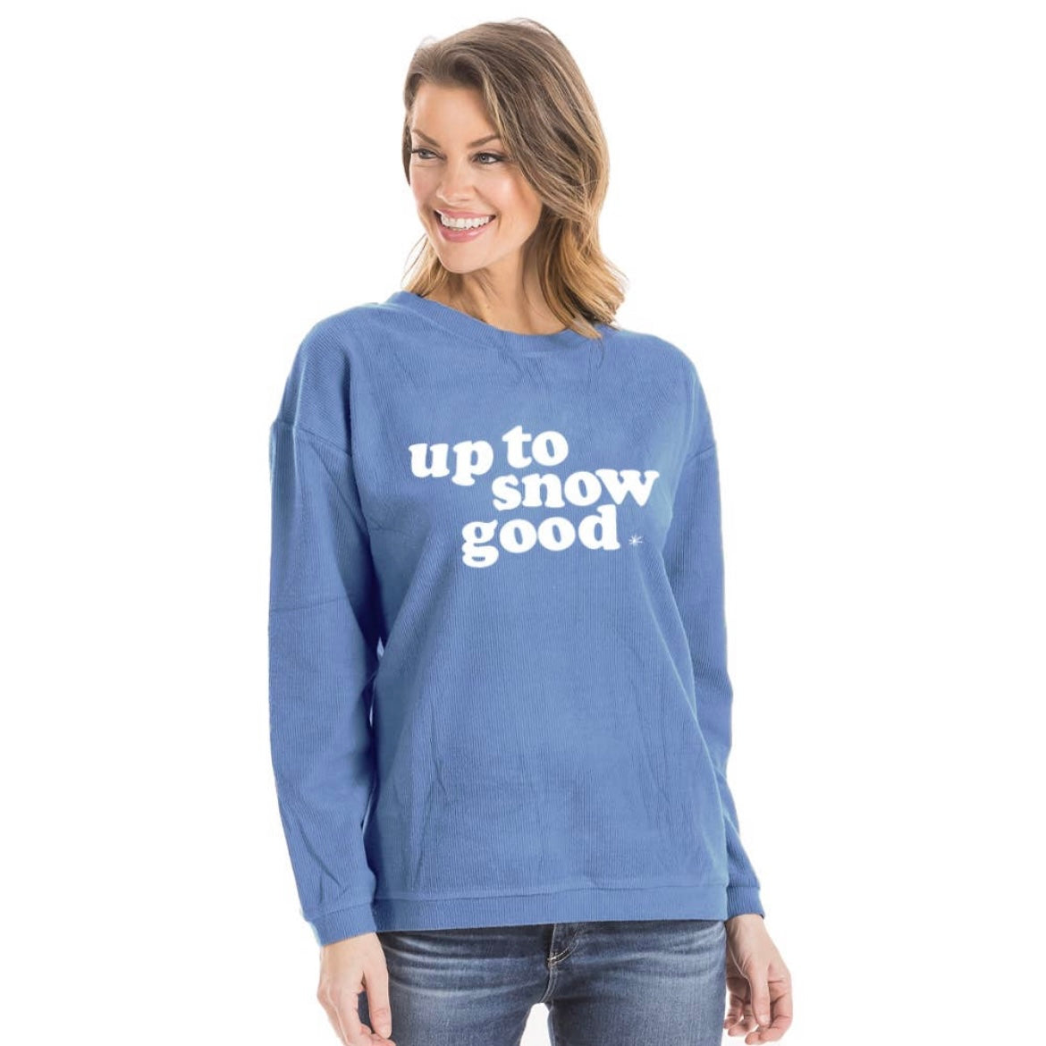 Up to Snow Good Corded Crew - Blue