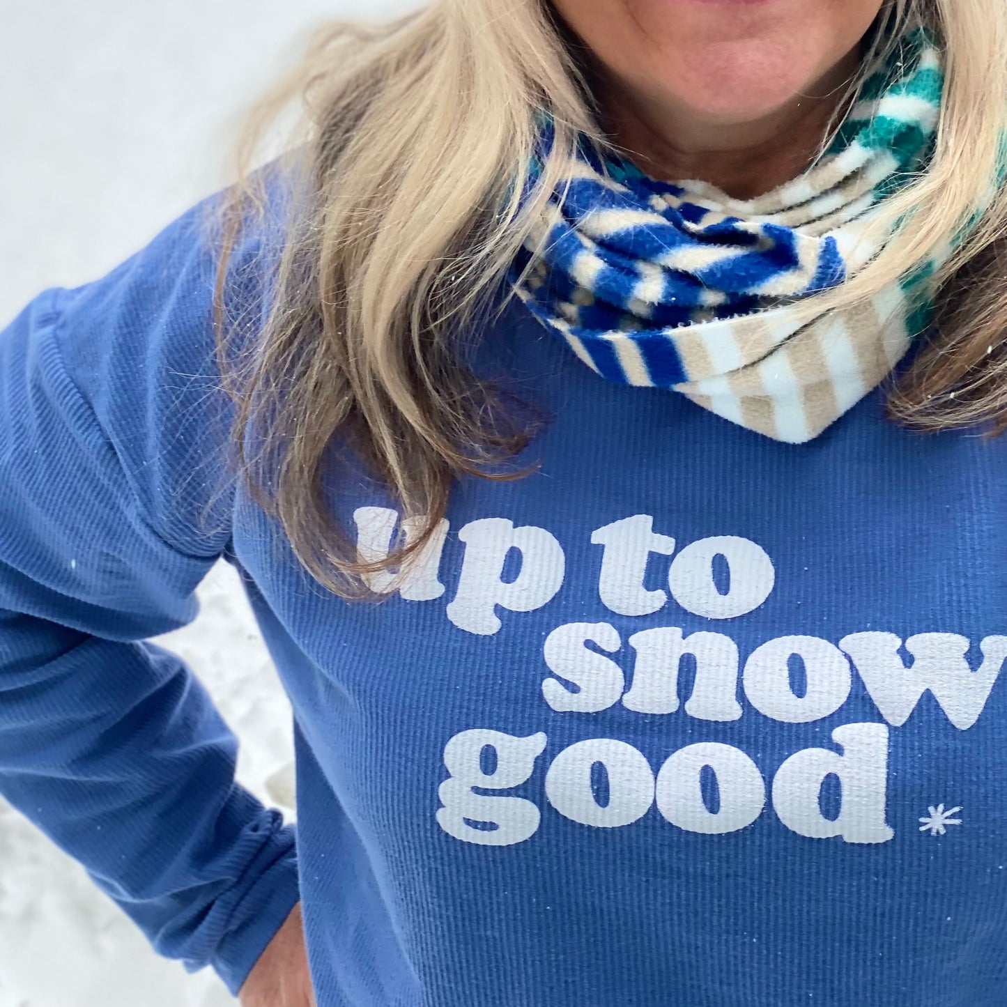 Up to Snow Good Corded Crew - Blue